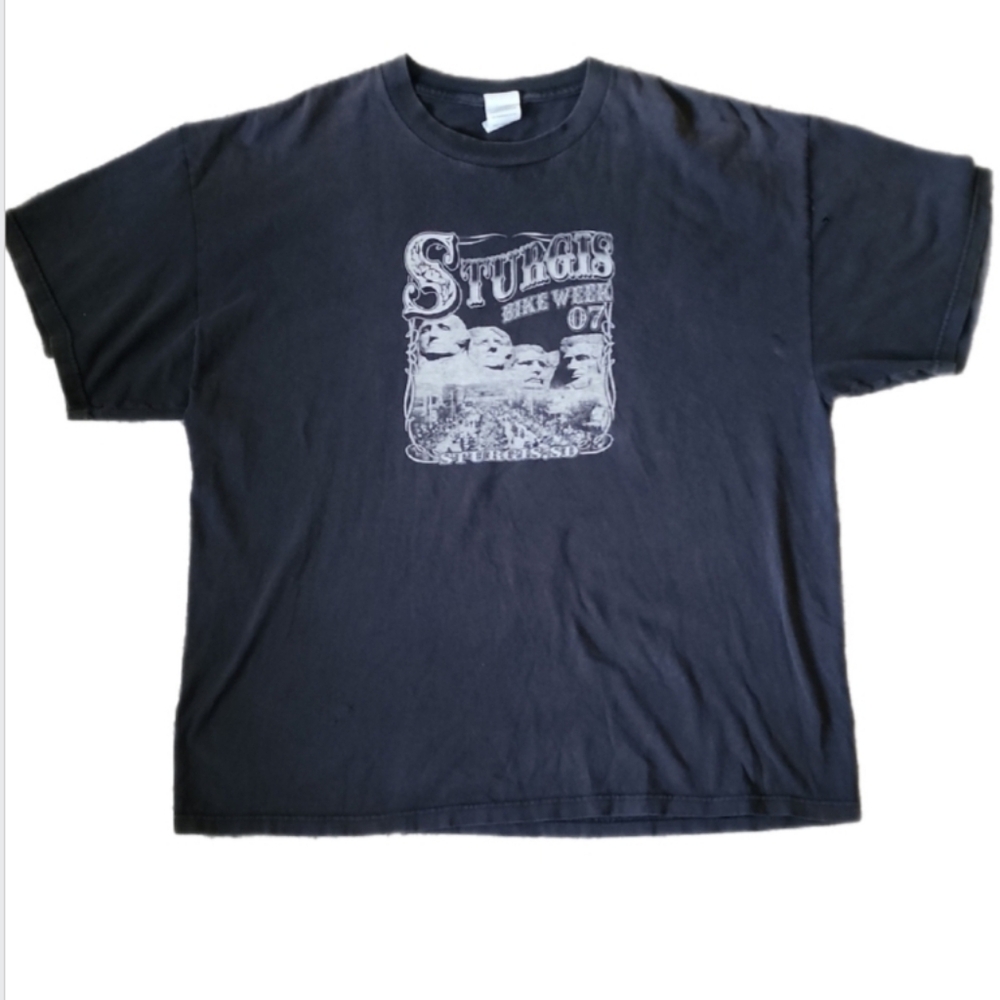 Sturgis Bikeweek 2007 Grunge Graphic Tee - Faded Black